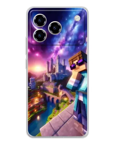 Чехол для ZTE Blade A76 с картинкой «Стив и космос» Чехол для ZTE Blade A76 с картинкой «Стив и космос»