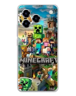 Чехол для ZTE Blade A76 с картинкой «Замок Minecraft»