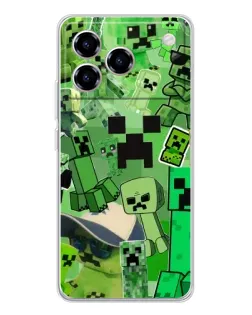 Чехол для ZTE Blade A76 с картинкой «Криперы Minecraft»