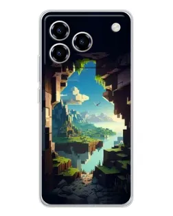 Чехол для ZTE Blade A76 с картинкой «Вид из пещеры»