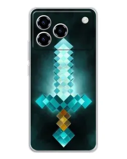 Чехол для ZTE Blade A76 с картинкой «Алмазный меч неон»