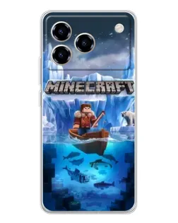 Чехол для ZTE Blade A76 с картинкой «Minecraft ледяной мир»