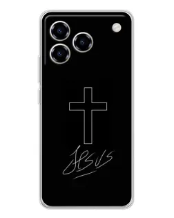 Чехол для ZTE Blade A76 с картинкой «Графический крест Jesus»