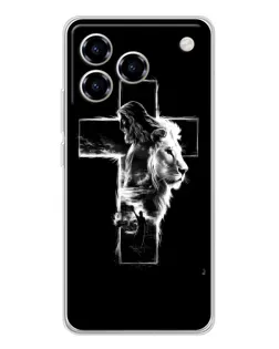 Чехол для ZTE Blade A76 с картинкой «Сияющий крест Jesus»