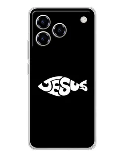 Чехол для ZTE Blade A76 с картинкой «Рыба Jesus»