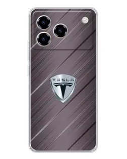 Чехол для ZTE Blade A76 с картинкой «Металлическая текстура Tesla»