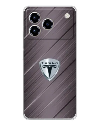 Чехол для ZTE Blade A76 с картинкой «Металлическая текстура Tesla»