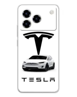 Чехол для ZTE Blade A76 с картинкой «Tesla White Style»