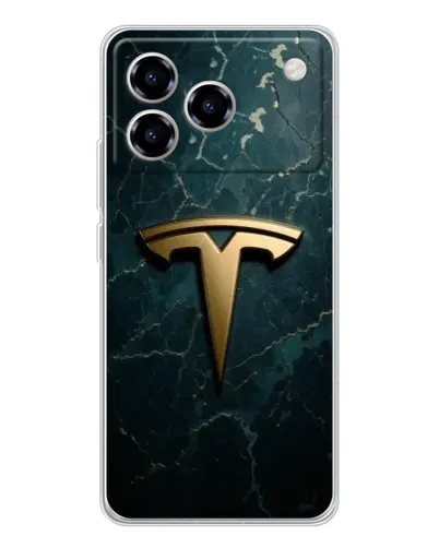 Чехол для ZTE Blade A76 с картинкой «Мраморная Tesla Gold»