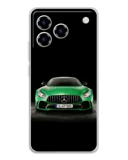 Чехол для ZTE Blade A76 с картинкой «Mercedes — неоновый лого»