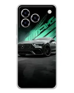 Чехол для ZTE Blade A76 с картинкой «Темный Mercedes AMG»