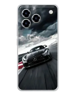 Чехол для ZTE Blade A76 с картинкой «Гоночный Mercedes AMG»