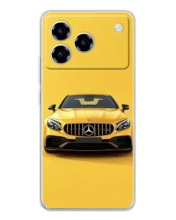 Чехол для ZTE Blade A76 с картинкой «Желтый Mercedes GT»