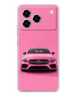 Чехол для ZTE Blade A76 с картинкой «Розовый Mercedes AMG»