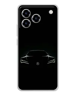 Чехол для ZTE Blade A76 с картинкой «Mercedes — силуэт авто»
