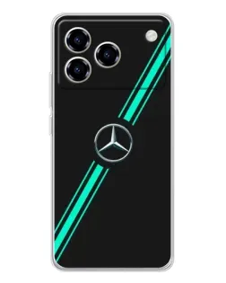 Чехол для ZTE Blade A76 с картинкой «Спортивные линии Mercedes»
