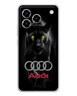 Чехол для ZTE Blade A76 с картинкой «Пантера и Audi»