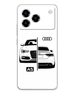 Чехол для ZTE Blade A76 с картинкой «Audi — контрастный дизайн»