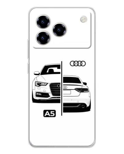 Чехол для ZTE Blade A76 с картинкой «Audi — контрастный дизайн»