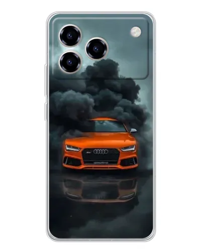 Чехол для ZTE Blade A76 с картинкой «Audi в облаках дыма»