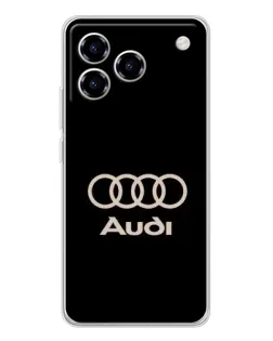 Чехол для ZTE Blade A76 с картинкой «Audi — золотой логотип»