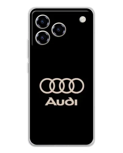 Чехол для ZTE Blade A76 с картинкой «Audi — золотой логотип»