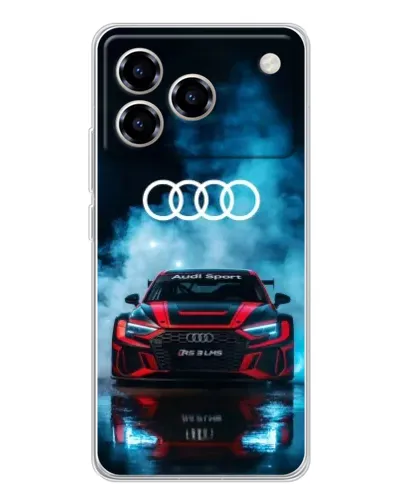 Чехол для ZTE Blade A76 с картинкой «Audi Sport — неон»