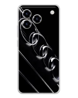 Чехол для ZTE Blade A76 с картинкой «Audi — абстрактные кольца»