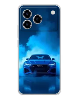 Чехол для ZTE Blade A76 с картинкой «Audi — голубая энергия»
