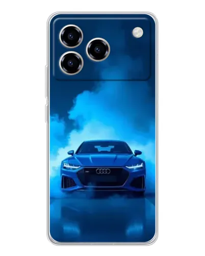 Чехол для ZTE Blade A76 с картинкой «Audi — голубая энергия»