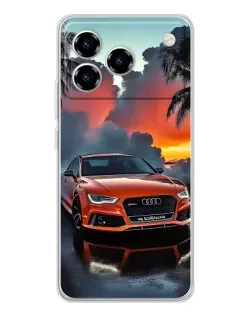Чехол для ZTE Blade A76 с картинкой «Audi — закат»