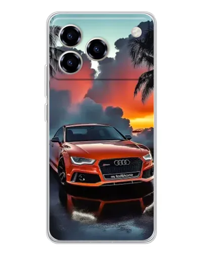 Чехол для ZTE Blade A76 с картинкой «Audi — закат»