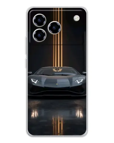 Чехол для ZTE Blade A76 с картинкой «Lamborghini золотые линии»
