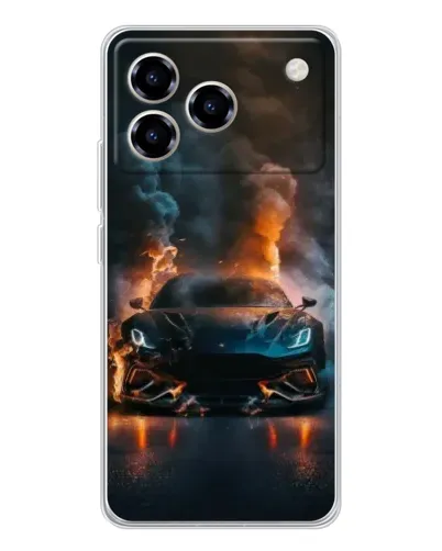 Чехол для ZTE Blade A76 с картинкой «Lamborghini дымная эстетика»