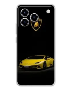 Чехол для ZTE Blade A76 с картинкой «Lamborghini желтый акцент»
