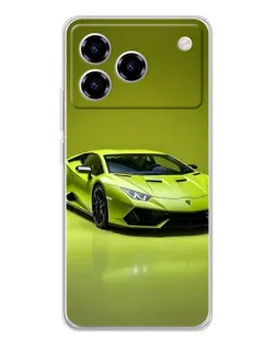 Чехол для ZTE Blade A76 с картинкой «Салатовый Lamborghini Huracan»