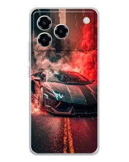 Чехол для ZTE Blade A76 с картинкой «Lamborghini красный дым»