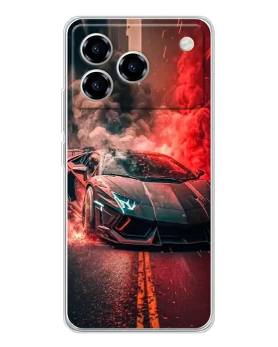 Чехол для ZTE Blade A76 с картинкой «Lamborghini красный дым»