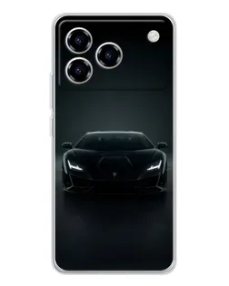 Чехол для ZTE Blade A76 с картинкой «Черный Lamborghini Aventador»