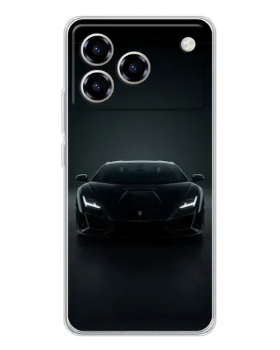 Чехол для ZTE Blade A76 с картинкой «Черный Lamborghini Aventador»