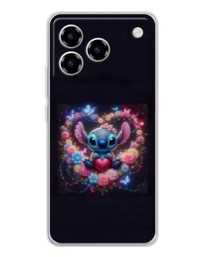 Чехол для ZTE Blade A76 с картинкой «Stitch в цветах» Чехол для ZTE Blade A76 с картинкой «Stitch в цветах»