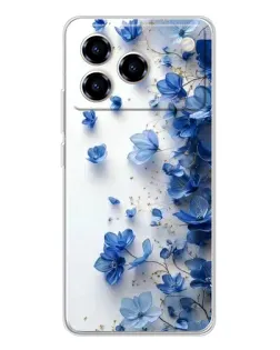 Чохол для ZTE Blade A76 з картинкою «Блакитний квітковий каскад»