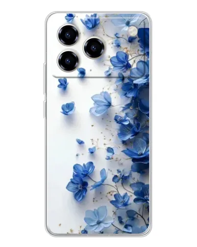 Чохол для ZTE Blade A76 з картинкою «Блакитний квітковий каскад»