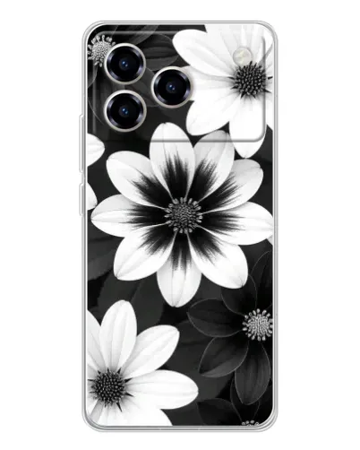 Чохол для ZTE Blade A76 з картинкою «Монохромні айстри»