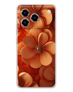 Чохол для ZTE Blade A76 з картинкою «Помаранчева макро квітка»