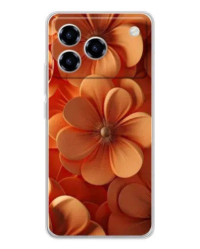 Чохол для ZTE Blade A76 з картинкою «Помаранчева макро квітка»