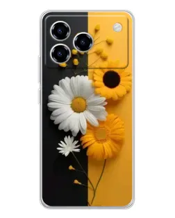 Чохол для ZTE Blade A76 з картинкою «Соняшник та ромашка»