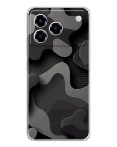 Чохол для ZTE Blade A76 з картинкою «Темний абстрактний камуфляж»