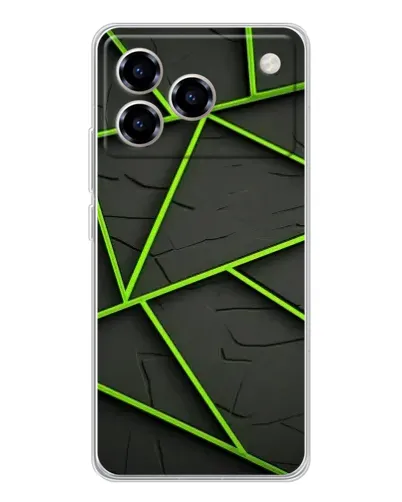 Чохол для ZTE Blade A76 з картинкою «Зелені геометричні лінії»
