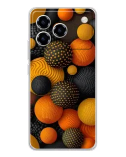 Чохол для ZTE Blade A76 з картинкою «Об'ємні помаранчеві сфери»